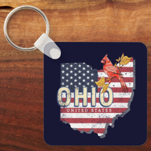 Llavero Ohio State Estados Unidos Retro Map Vintage USA
