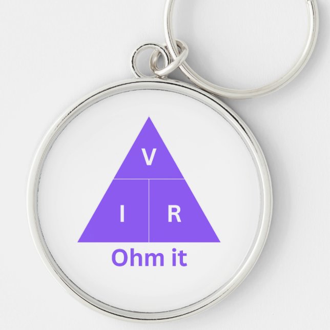 Llavero Ohm, el triángulo legal de Ohm púrpura (Frente)