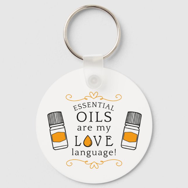 Llavero Oils Are My Love Language Key Chain Gold/Yellow (Anverso)