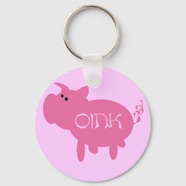 Llavero Oink camisetas y regalos rosados del cerdo (Anverso)