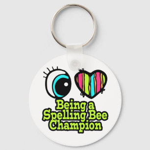 Llavero Ojo Brillante Corazón Me Encanta Ser Campeón de Ab
