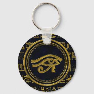 Llavero Ojo egipcio de oro de Horus - Wadjet