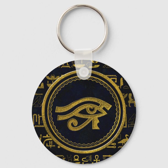 Llavero Ojo egipcio de oro de Horus - Wadjet (Anverso)
