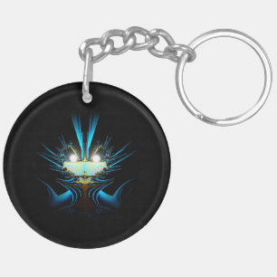 Llavero Ojos Brillantes Criatura Azul Luminosa