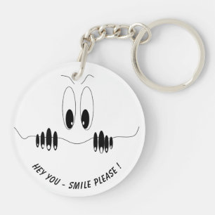 Llavero Ojos curiosos - Sonrisa - Añadir tu texto/color