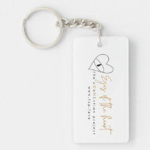 Ojos de la cadena de teclas acrílicas del corazón