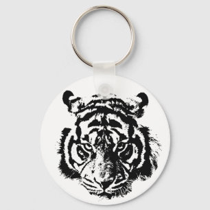 Llavero Ojos negros y blancos del tigre