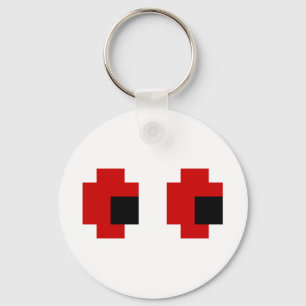 Llavero Ojos rojos fantasmagóricos de 8 bits