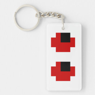 Llavero Ojos rojos fantasmagóricos de 8 bits