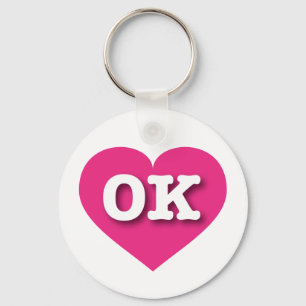 Llavero Oklahoma Hot Pink Heart - Amo OK
