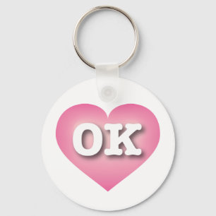 Llavero Oklahoma Pink Fade Heart - Amo OK