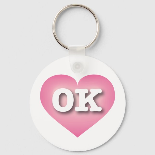 Llavero Oklahoma Pink Fade Heart - Amo OK (Anverso)