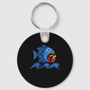 Llavero Ola Azul 2024 Gracioso Pescado Grande Comer Pescad