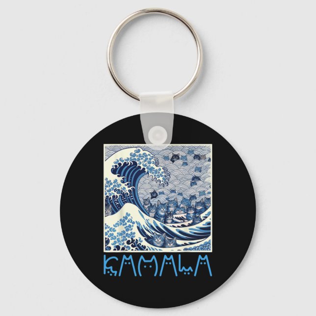 Llavero Ola Cuta De Gatos Azules Para Kamala (Anverso)