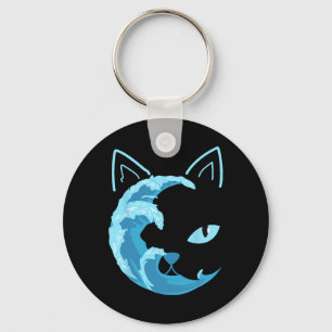 Llavero Ola De Gatos Azules Para Kamala Divertida Ola Azul
