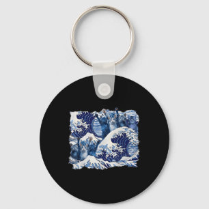 Llavero Ola De Gatos Azules Para La Ola Azul De Gato Kamal