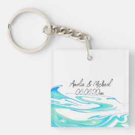 Llavero Ola Turquesa Personalizada