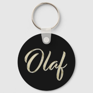Llavero Olaf Nombre whitegold Button Schlüsselanhänger