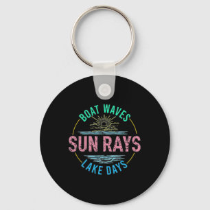 Llavero Olas de barco Sun Rays Lake Days Cute Retro 70 Sum