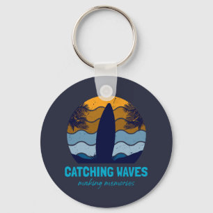 Llavero Olas de caza Arte Retro Surfboard Beach