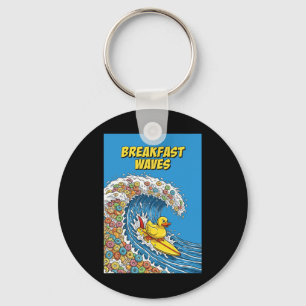 Llavero Olas de desayuno Humor Pato Surfista Surfing Único