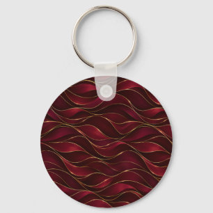 Llavero Olas de mármol rojo burgundy elegantes con acento