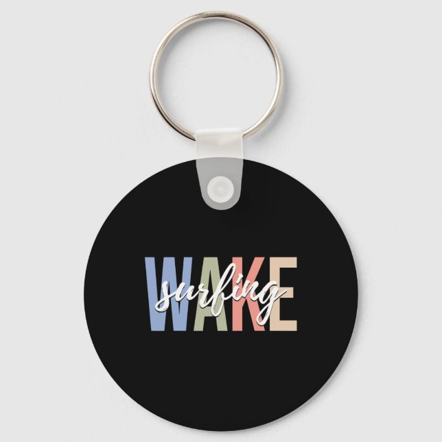 Llavero Olas de surf Wake Surfing Wake Surfer Embarcación  (Anverso)