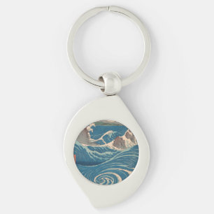 Llavero Olas japonesas Naruto Remolino Arte Oceánico
