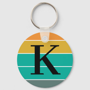 Llavero Olas Retro Personalizadas Monograma