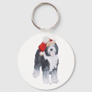 Llavero Old English Sheepdog Gorro de Santa