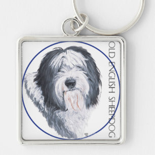 Llavero Old English Sheepdog Rondelle