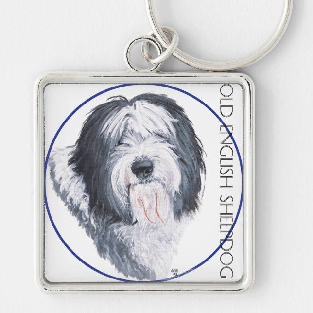 Llavero Old English Sheepdog Rondelle (Frente)