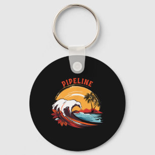 Llavero Oleoducto de puesta de sol retro Hawái verano surf