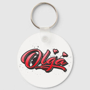 Llavero Olga Graffiti del corazón rojo Schlüsselanhänger