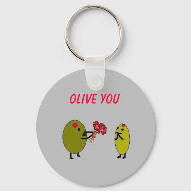 Llavero OLIVE YOU - Olives in Love - keychain (Anverso)
