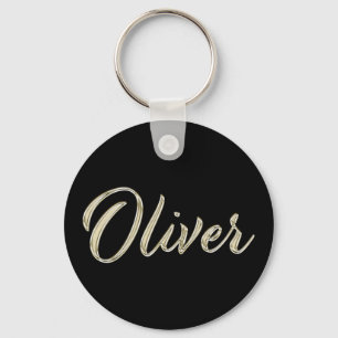 Llavero Oliver Nombre whitegold Button Schlüsselanhänger