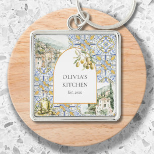 Llavero Olivo Mediterráneo Botánico Amarillo Azul