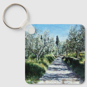 LLAVERO OLIVOS EN EL PAISAJE DE TOSCANA