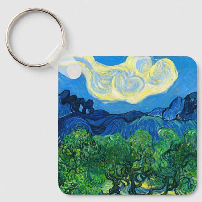 Llavero Olivos Van Gogh en un paisaje montañoso (Anverso)