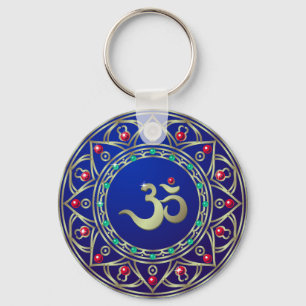 Llavero Om azul con joyas