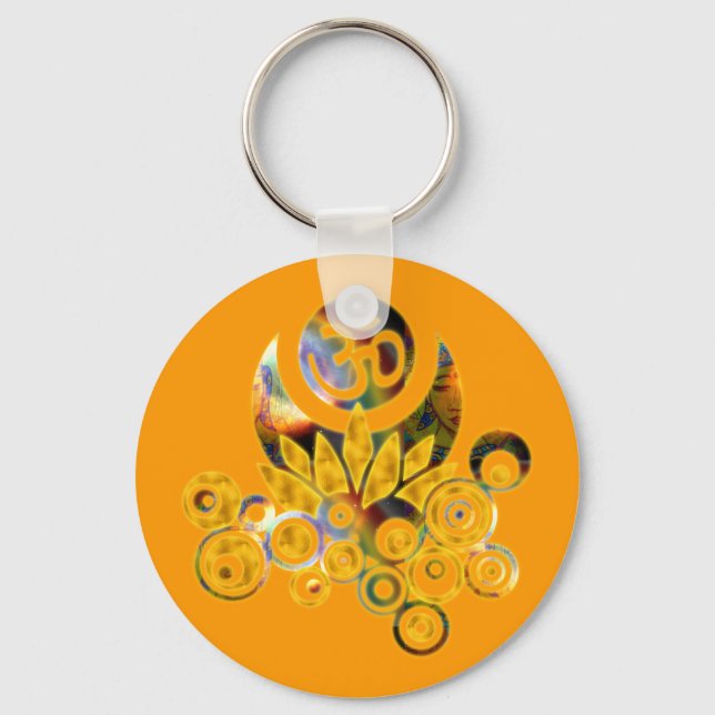 Llavero Om Lotus | NARANJA (Anverso)