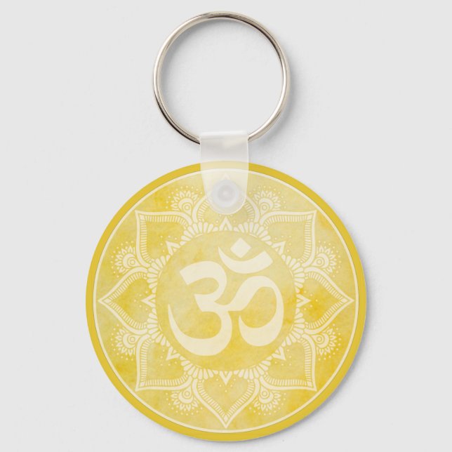 Llavero Om Mandala Amarillo Keychain (Anverso)