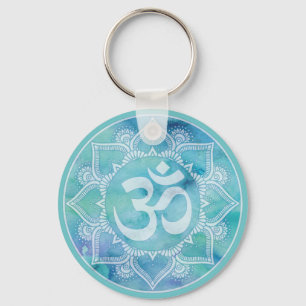 Llavero Om Mandala Blue Keychain