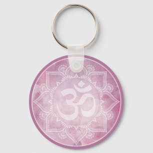 Llavero Om Mandala Pink Keychain