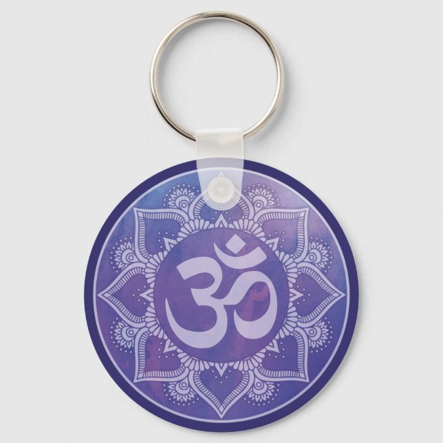 Llavero Om Mandala Purple Keychain (Anverso)