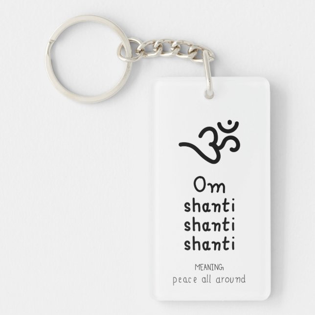 Llavero Om Shanti Shanti Shanti - sanskrit quote (Frente)
