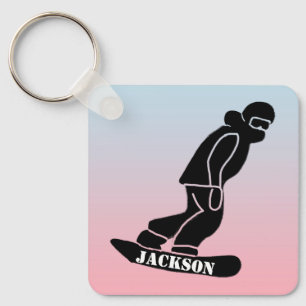 Llavero Ombre Freeride Snowboarder Snowboarding Stencil