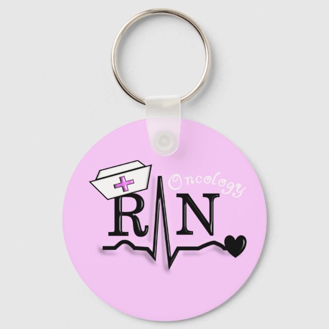 Llavero Omcología Enfermera RN Regalos QRS Diseño (Anverso)