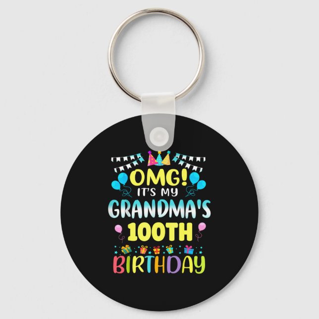 Llavero Omg Es El Cumpleaños Número 100 De Mi Abuela Dulce (Anverso)