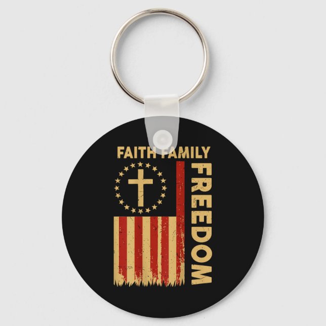 Llavero On-back Patriotic Christian Faith Family Dom God C (Anverso)